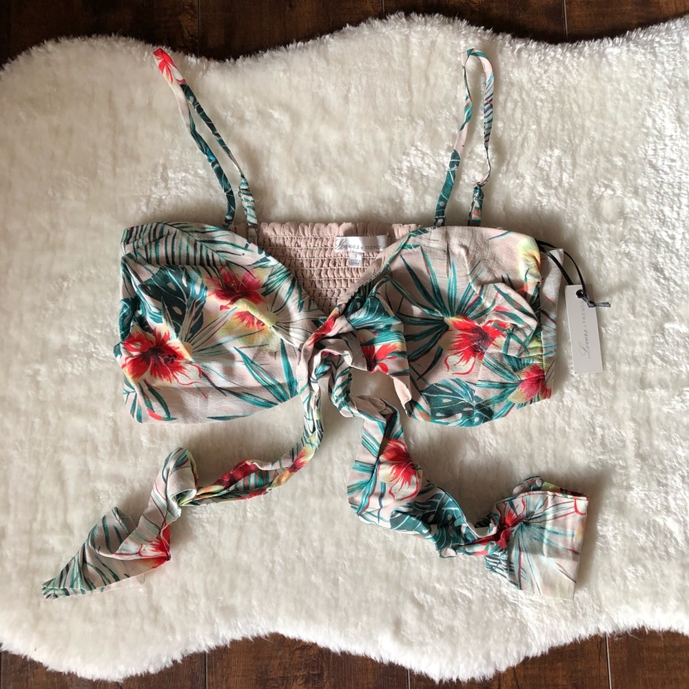 🌺Lovers+Friends Front Tie Top w/Removable Straps